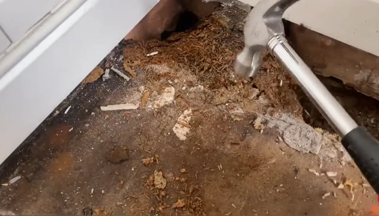 Water-damaged floor documented for the Water Damage Lincoln NE disclaimer