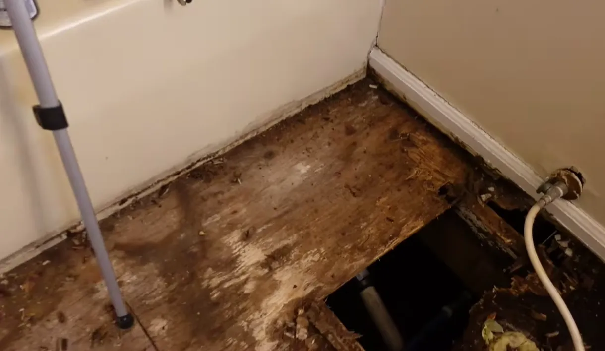 Bathroom floor water damage in Hartley, Lincoln, NE